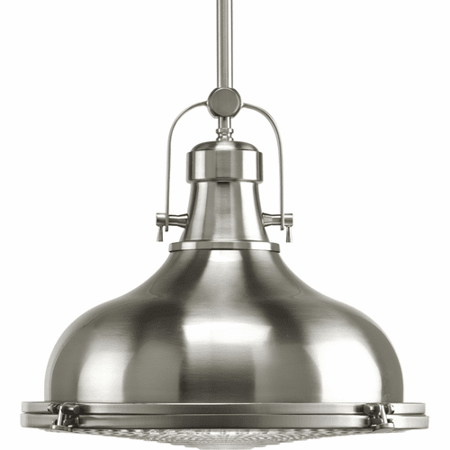 Progress Fresnel Lens Collection 16" 1-LT Pendant - Brushed Nickel - P5197-09