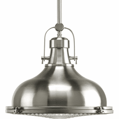 Progress Fresnel Lens Collection 16" 1-LT Pendant - Brushed Nickel - P5197-09