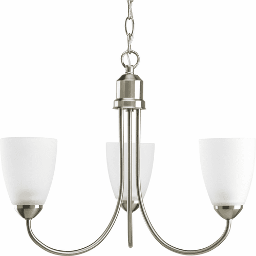 Progress Gather Collection 3-LT Chandelier - Brushed Nickel - P4440-09
