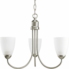 Progress Gather Collection 3-LT Chandelier - Brushed Nickel - P4440-09
