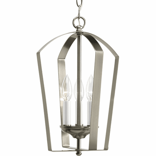 Progress Gather Collection 3-LT Foyer Pendant - Brushed Nickel - P3928-09