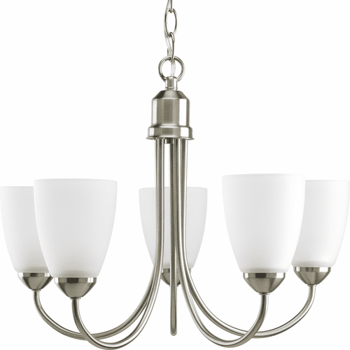 Progress Gather Collection 5-LT Chandelier - Brushed Nickel - P4441-09