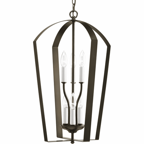 Progress Gather Collection 6-LT Foyer Pendant - Antique Bronze - P3929-20