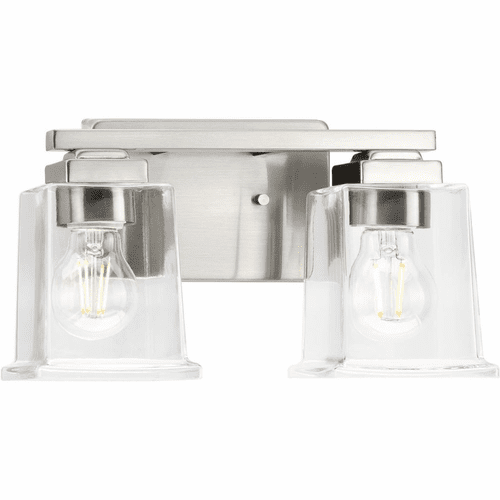 Progress Gilmour 2-LT Bath Vanity Light - Brushed Nickel - P300378-009