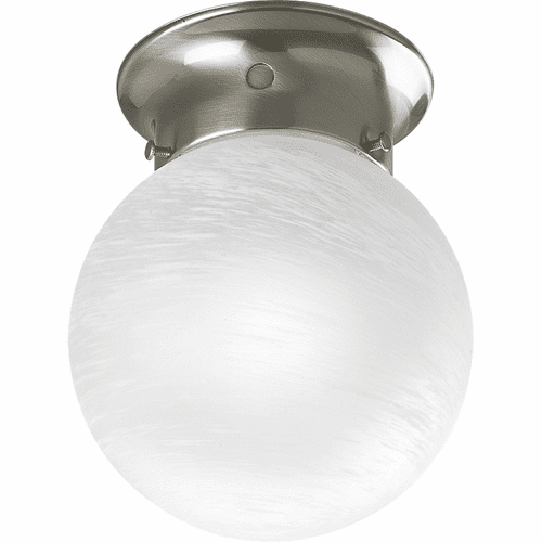 Progress Glass Globes 6" 1-LT Close-to-Ceiling - Brushed Nickel - P3401-09