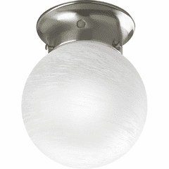 Progress Glass Globes 6" 1-LT Close-to-Ceiling - Brushed Nickel - P3401-09 Progress Glass Globes 6" 1-LT Close-to-Ceiling - Brushed Nickel - P3401-09