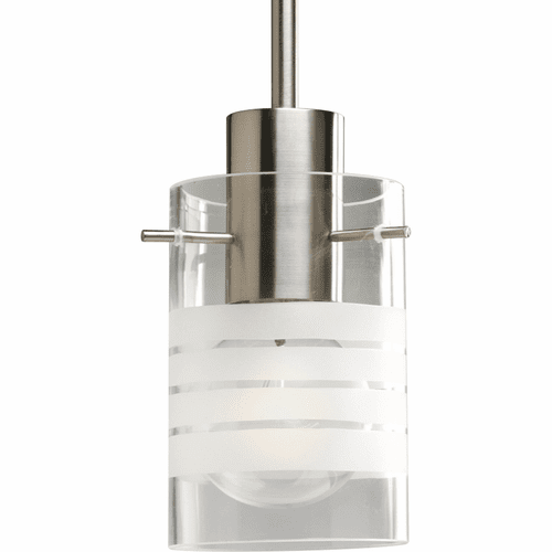 Progress Glass Pendants 1-LT Mini-Pendant - Brushed Nickel - P5158-09