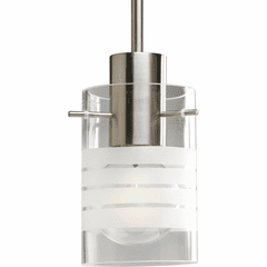 Progress Glass Pendants 1-LT Mini-Pendant - Brushed Nickel - P5158-09