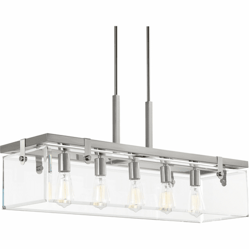 Progress Glayse 5-LT Linear Chandelier - Brushed Nickel - P400116-009