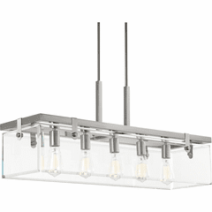 Progress Glayse 5-LT Linear Chandelier - Brushed Nickel - P400116-009