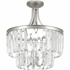 Progress Glimmer 3-LT 19" Semi-Flush Convertible - Silver Ridge - P2326-134