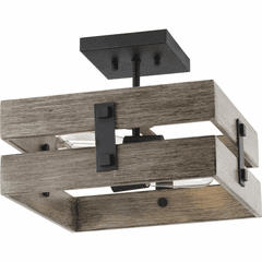 Progress Hemsworth 2-Light 60W Semi-Flush Mount - Black - P350172-031