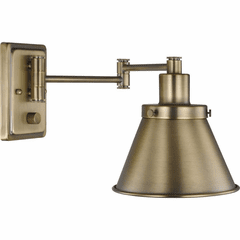 Progress Hinton 1-Light 60W Wall Bracket - Vintage Brass - P710085-163