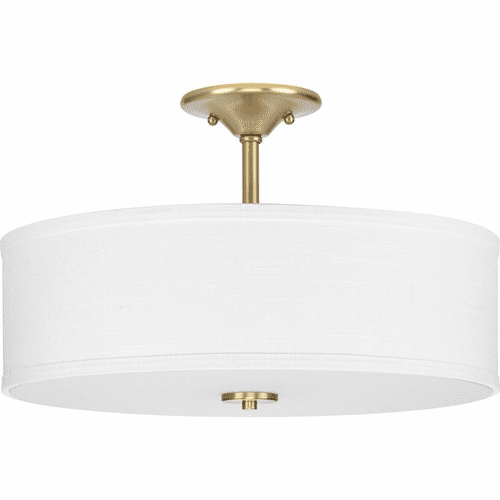 Progress Inspire 3-LT Semi-Flush Mount - Satin Brass - P350167-012