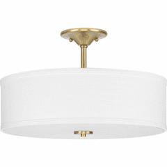 Progress Inspire 3-LT Semi-Flush Mount - Satin Brass - P350167-012