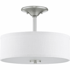 Progress Inspire Collection 13" 2-LT Semi-Flush - Brushed Nickel - P350129-009 Progress Inspire Collection 13" 2-LT Semi-Flush - Brushed Nickel - P350129-009