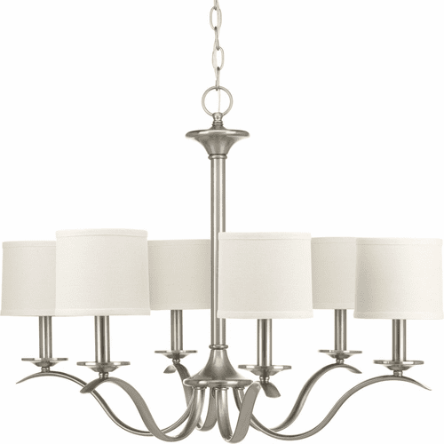 Progress Inspire Collection 6-LT Chandelier - Brushed Nickel - P4739-09
