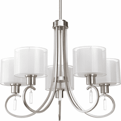 Progress Invite Collection 5-LT Chandelier - Brushed Nickel - P4696-09