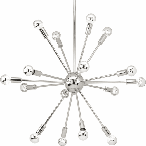 Progress Ion Collection Sixteen-Light Chandelier - Polished Nickel - P400041-104