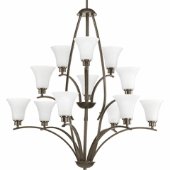 Progress Joy Collection 12-LT, Three-Tier Chandelier - Antique Bronze - P4497-20W