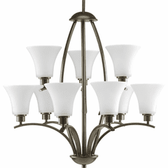 Progress Joy Collection 9-LT, Two-Tier Chandelier - Antique Bronze - P4492-20W