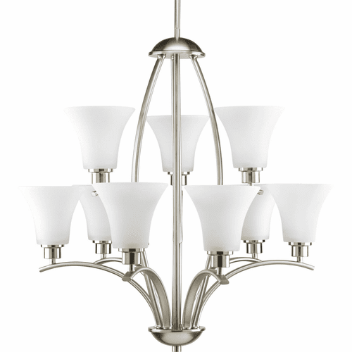 Progress Joy Collection 9-LT, Two-Tier Chandelier - Brushed Nickel - P4492-09