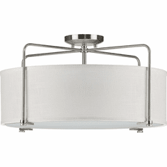 Progress Kempsey 3-LT Semi-Flush Convertible - Brushed Nickel - P350110-009