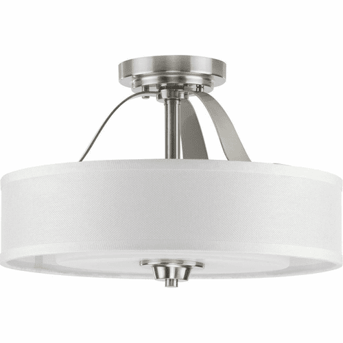 Progress Kene 2-Light 75W Semi-Flush Mount - Brushed Nickel - P350098-009