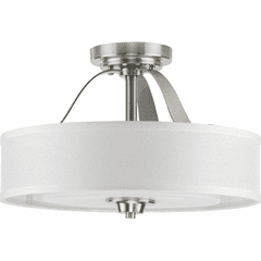 Progress Kene 2-Light 75W Semi-Flush Mount - Brushed Nickel - P350098-009