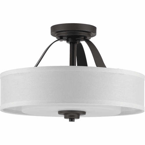 Progress Kene 2-Light 75W Semi-Flush Mount - Graphite - P350098-143