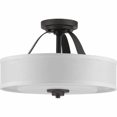 Progress Kene 2-Light 75W Semi-Flush Mount - Graphite - P350098-143