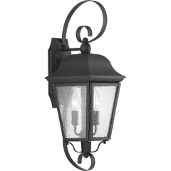 Progress Kiawah 2-LT Outdoor Medium Wall-Lantern - Black - P560011-031