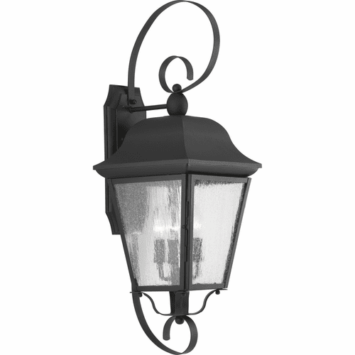 Progress Kiawah 3-LT Outdoor Large Wall-Lantern - Black - P560012-031
