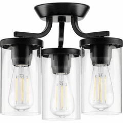 Progress Lassiter 3-Light 60W Semi-Flush Mount - Black - P350149-031