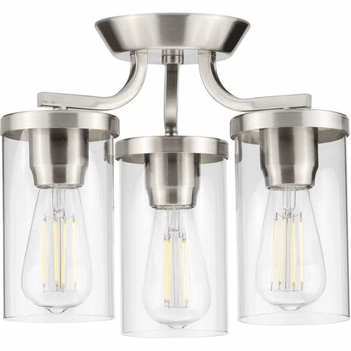 Progress Lassiter 3-Light 60W Semi-Flush Mount - Brushed Nickel - P350149-009