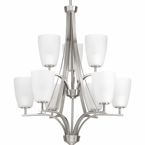 Progress Leap Collection 9-LT Chandelier - Brushed Nickel - P400044-009