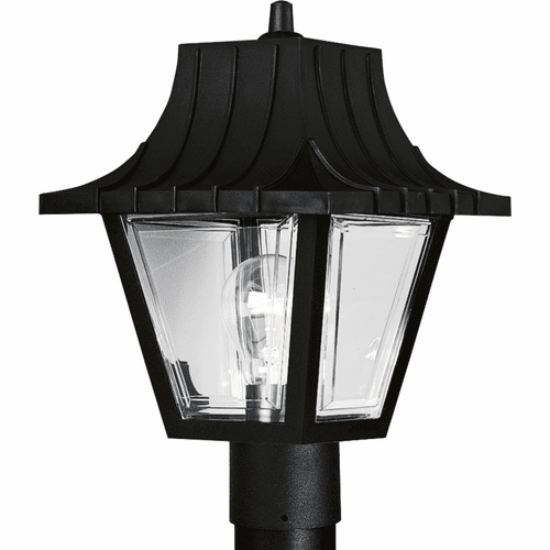 Progress Mansard 1-LT Outdoor Post Lantern - Textured Black - P5414-31