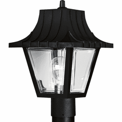 Progress Mansard 1-LT Outdoor Post Lantern - Textured Black - P5414-31