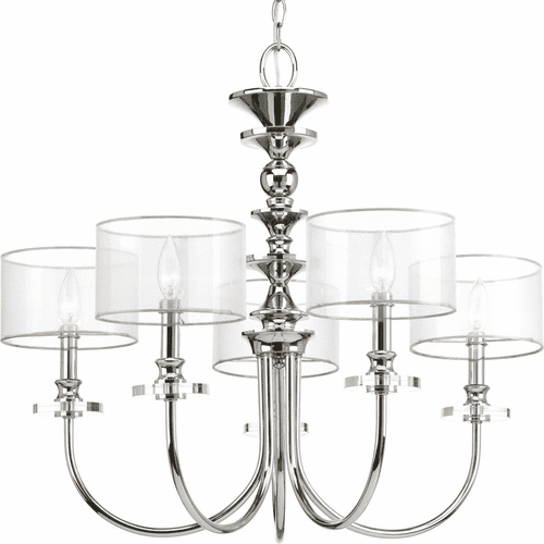 Progress Marche' Collection 5-LT Chandelier - Polished Nickel - P400049-104