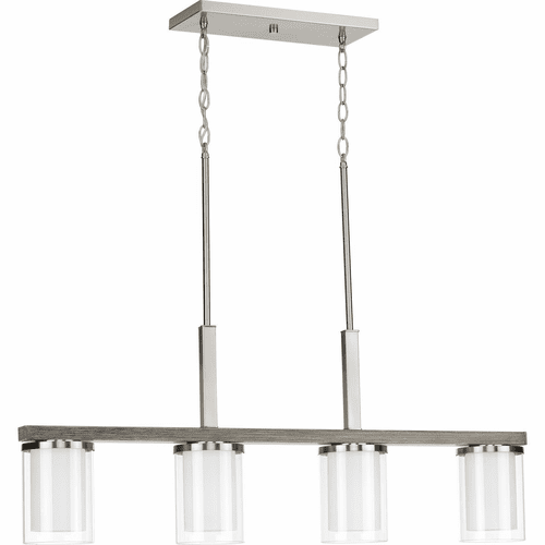 Progress Mast Collection 4-LT Linear Chandelier - Brushed Nickel - P400190-009