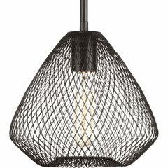 Progress Mesh Collection 1-LT Mini-Pendant - Antique Bronze - P5337-20