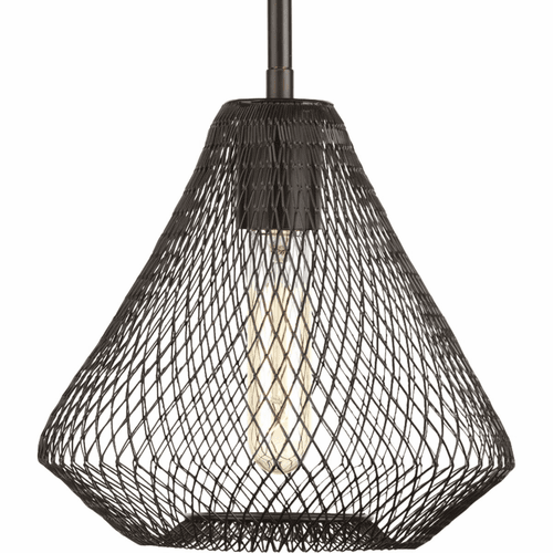 Progress Mesh Collection 1-LT Mini-Pendant - Antique Bronze - P5338-20