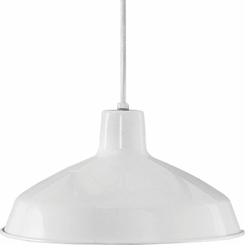 Progress Metal Shade Collection 1-LT Pendant - White - P5094-30