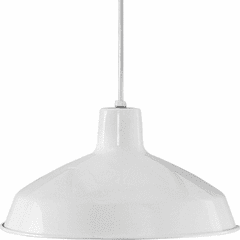 Progress Metal Shade Collection 1-LT Pendant - White - P5094-30