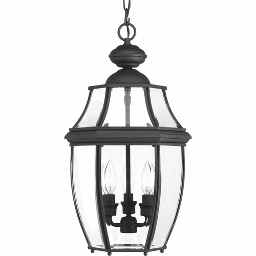 Progress New Haven 3-LT Outdoor Hanging Lantern - Black - P6533-31