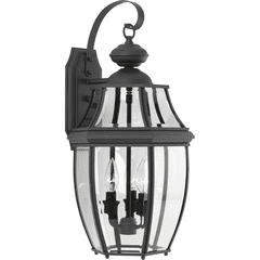 Progress New Haven 3-LT Outdoor Large Wall Lantern - Black - P6612-31 Progress New Haven 3-LT Outdoor Large Wall Lantern - Black - P6612-31