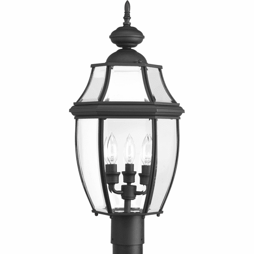 Progress New Haven 3-LT Outdoor Post Lantern - Black - P6433-31