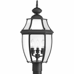 Progress New Haven 3-LT Outdoor Post Lantern - Black - P6433-31