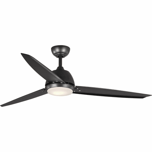 Progress Oriole 60" Three-Blade Ceiling Fan with LED Light - Black - P2592-3130K