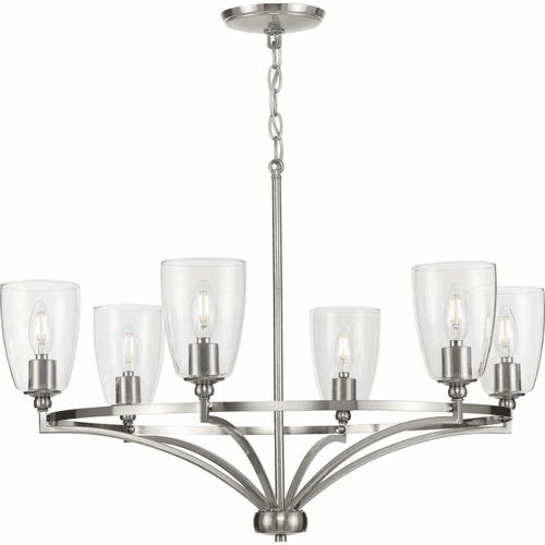 Progress Parkhurst 6-LT Chandelier - Brushed Nickel - P400297-009